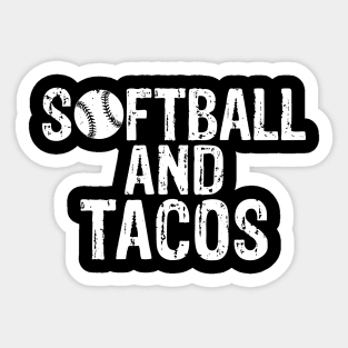 Cute Softball and Tacos Softball Players Sticker